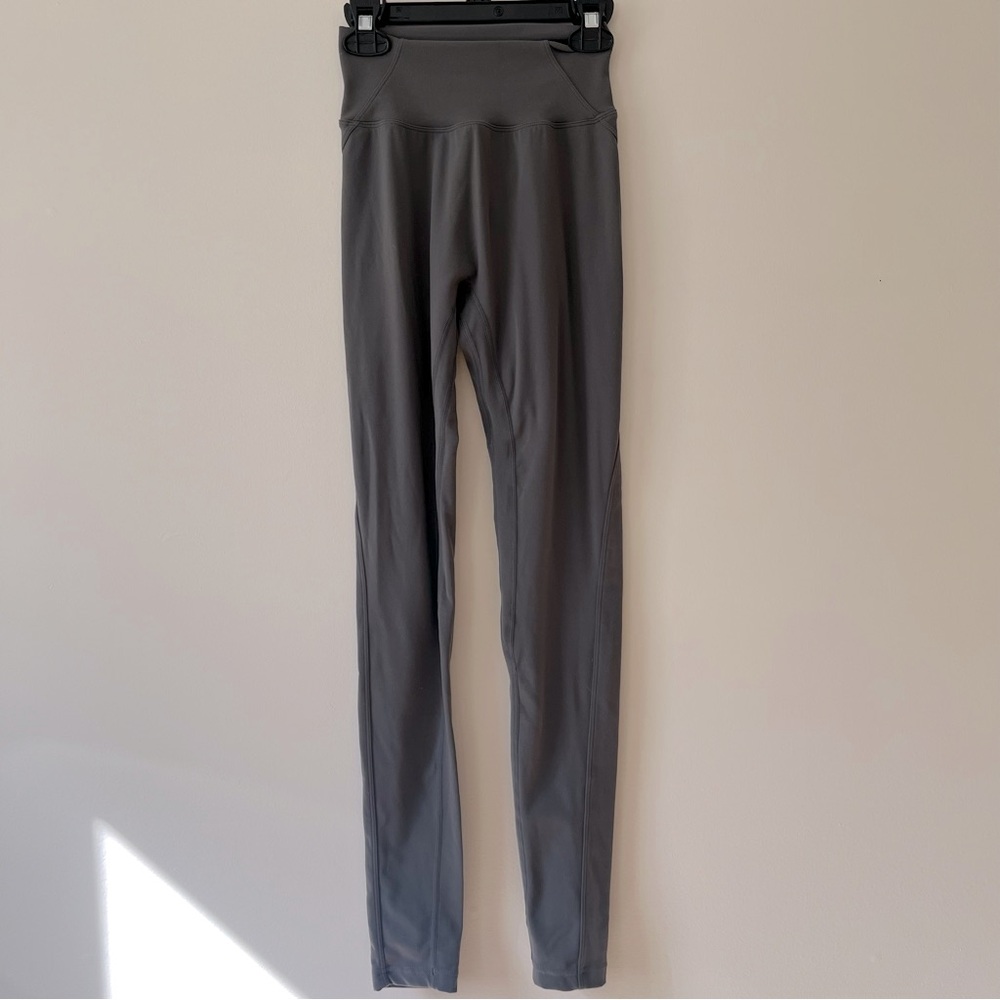 Alphalete High Rise Leggings Small Grey Gym Lifting Workout Glute Contour